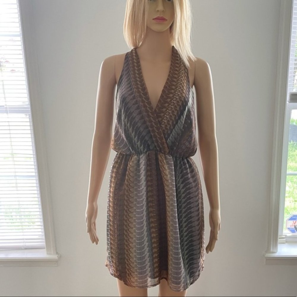 Snake Print Sexy V neck Summer Dress